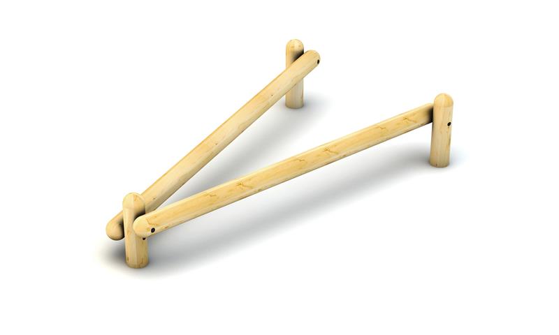 Technical render of a Twin Incline Balance Beams